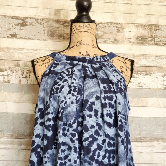 BELLAMBRA Women's Linen Halter Dress Blue Medium - Picture 5 of 15